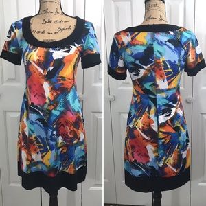 Tiana B Knit Retro Print Dress made in USA